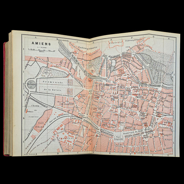 Antique Travel Book, Baedeker’s Paris and its Environs, Maps, Guide, Victorian