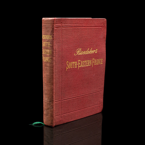 Small Antique Baedeker's South Eastern France Guide Book, Victorian, Travel Maps