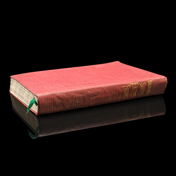 Small Antique Baedeker's South Eastern France Guide Book, Victorian, Travel Maps