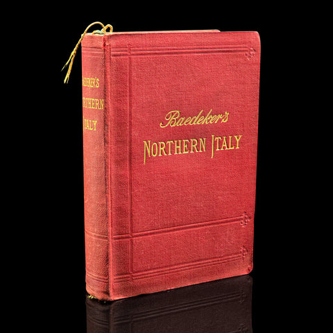 Antique Travel Book, Baedeker’s Northern Italy, Maps, Guide, Edwardian, C.1903
