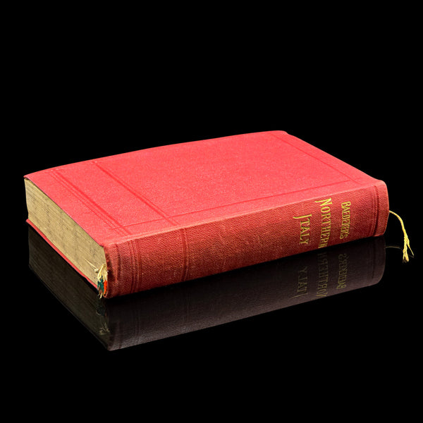 Antique Travel Book, Baedeker’s Northern Italy, Maps, Guide, Edwardian, C.1903