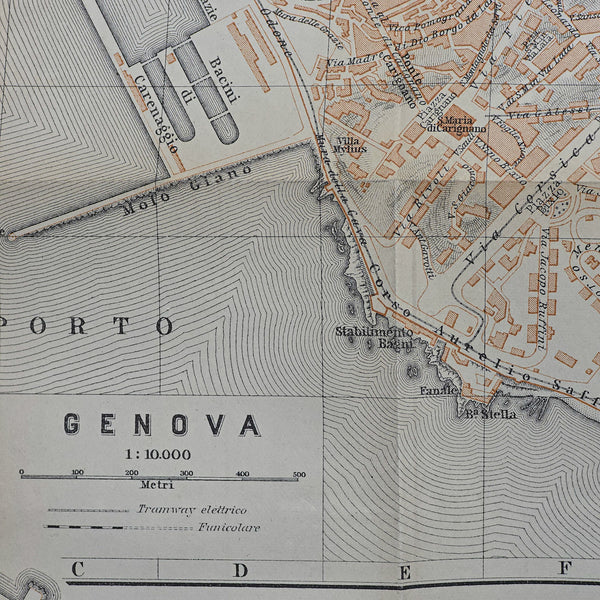 Antique Travel Book, Baedeker’s Northern Italy, Maps, Guide, Edwardian, C.1903
