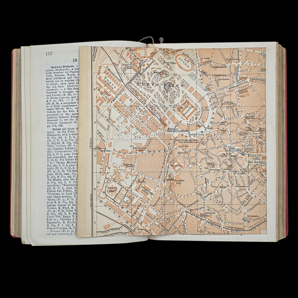 Antique Travel Book, Baedeker’s Northern Italy, Maps, Guide, Edwardian, C.1903