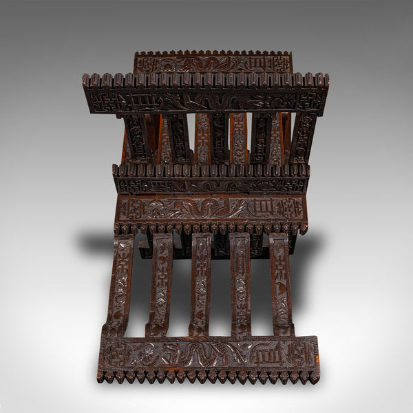 Antique Scholar’s Reading Stand, Oriental, Folding Book Pedestal, Victorian