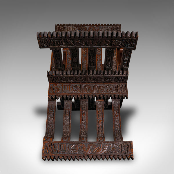 Antique Scholar’s Reading Stand, Oriental, Folding Book Pedestal, Victorian