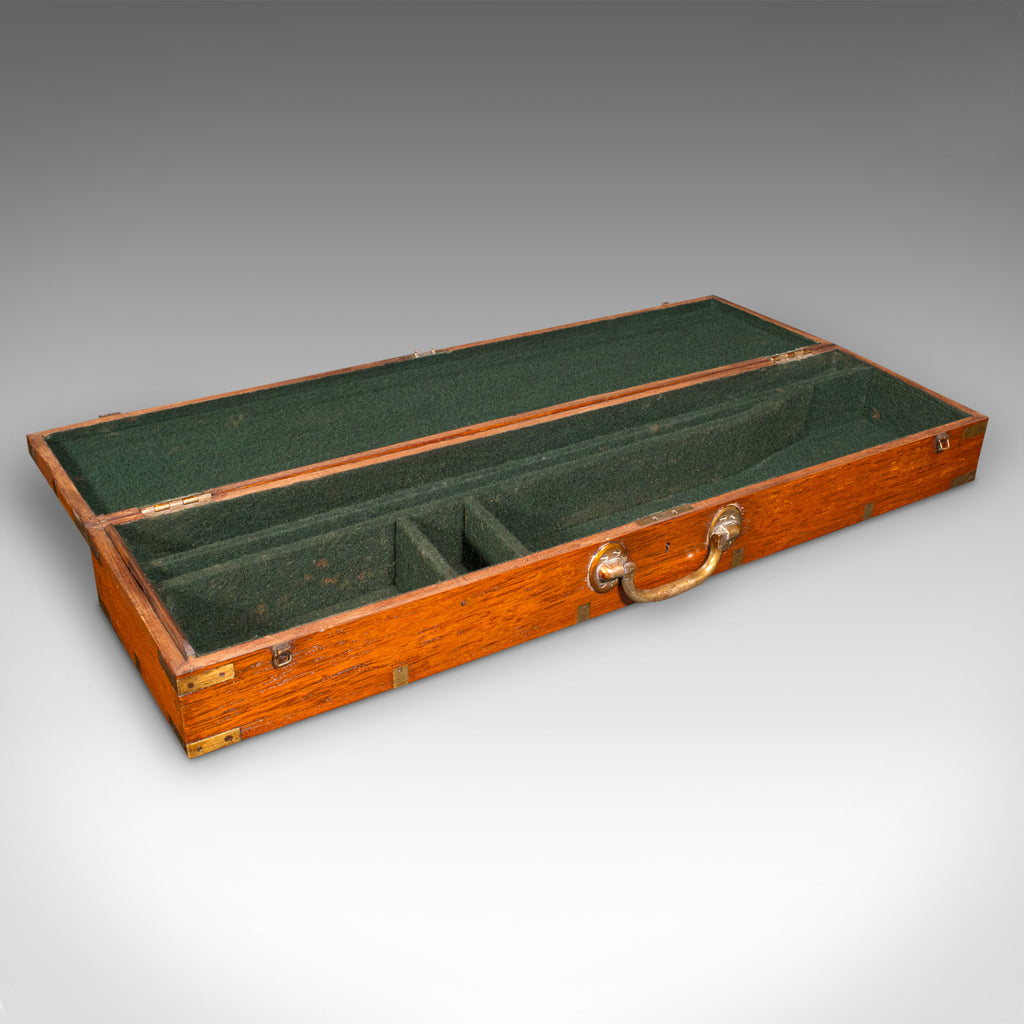 Antique Shotgun Carry Case Indian Teak Brass Rifle Box Victorian antique-shotgun-carry-case-indian-teak-brass-rifle-box-victorian