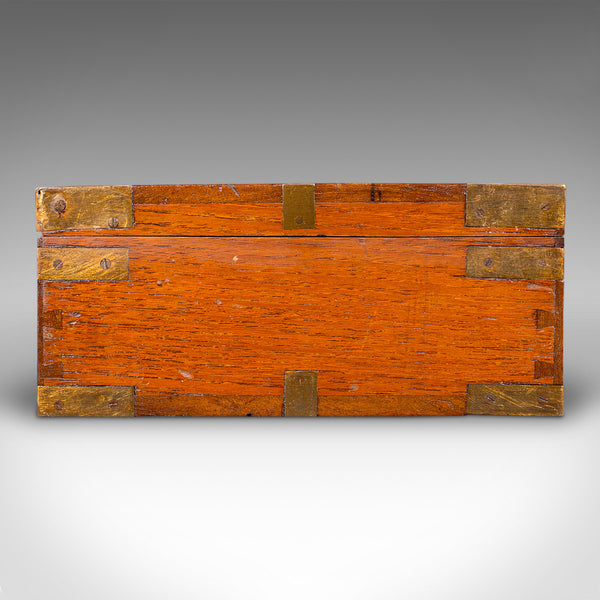 Antique Shotgun Carry Case, Indian Teak, Brass, Rifle Box, Victorian, Circa 1900