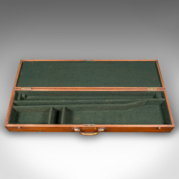 Antique Shotgun Carry Case, Indian Teak, Brass, Rifle Box, Victorian, Circa 1900