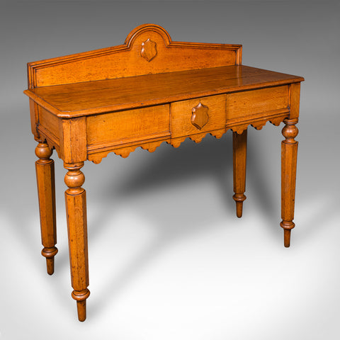 Antique Hall Side Table, Early Victorian, Scottish, Golden Oak, Console, C.1850