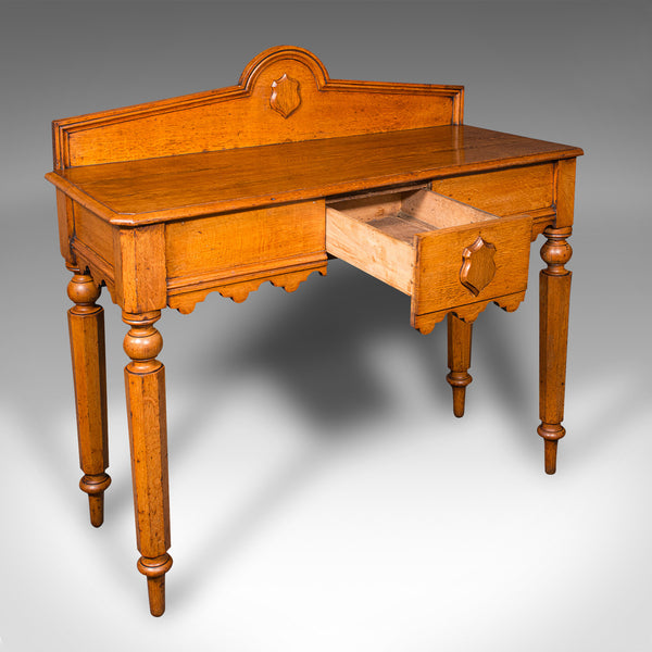 Antique Hall Side Table, Early Victorian, Scottish, Golden Oak, Console, C.1850