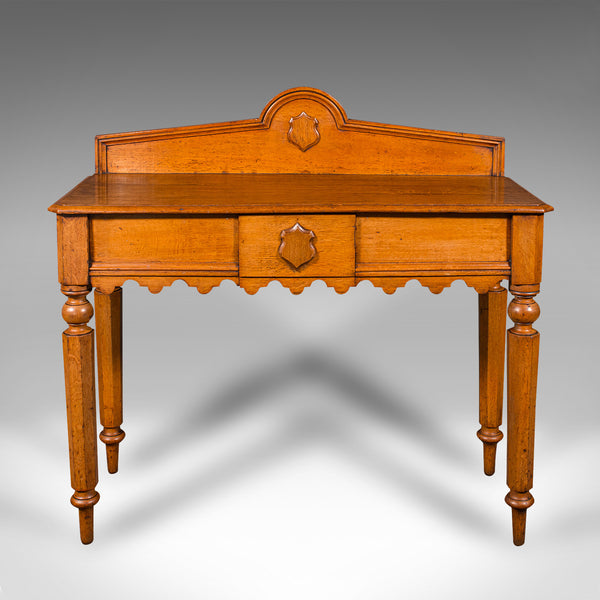 Antique Hall Side Table, Early Victorian, Scottish, Golden Oak, Console, C.1850