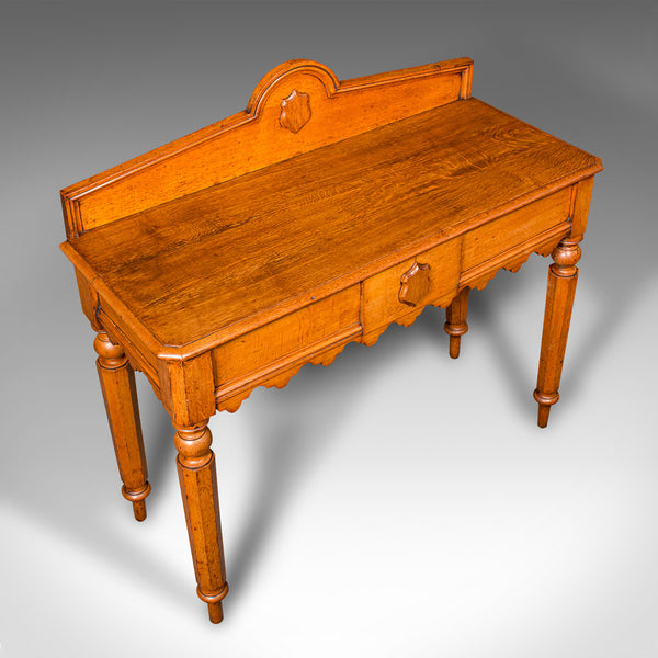Antique Hall Side Table, Early Victorian, Scottish, Golden Oak, Console, C.1850
