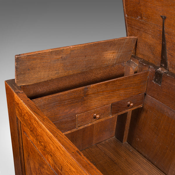 Large Antique Mule Chest, Georgian, Oak, Coffer Over Three Drawers, Circa 1780