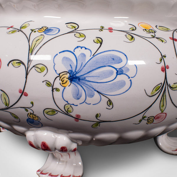 Vintage Soup Tureen Service, Portuguese, Ceramic Serving Set, Table Centrepiece