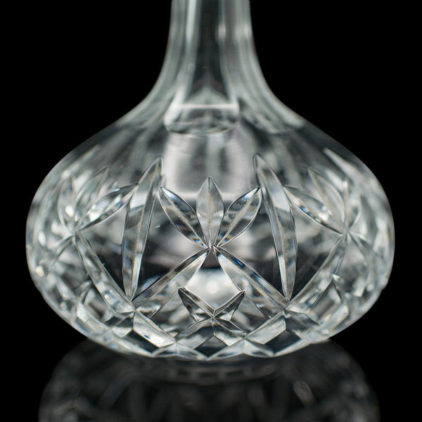 Vintage Merlot Decanter, English Cut Glass, Medium Body Wines, Mid Century, 1960