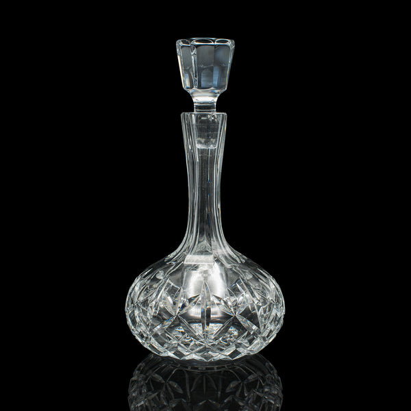 Vintage Merlot Decanter, English Cut Glass, Medium Body Wines, Mid Century, 1960
