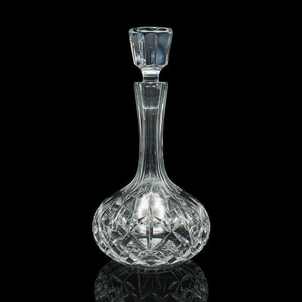 Vintage Merlot Decanter, English Cut Glass, Medium Body Wines, Mid Century, 1960