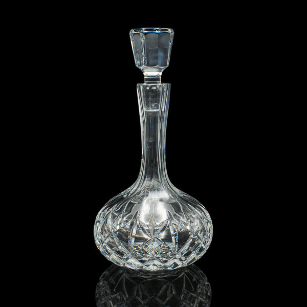 Vintage Merlot Decanter, English Cut Glass, Medium Body Wines, Mid Century, 1960