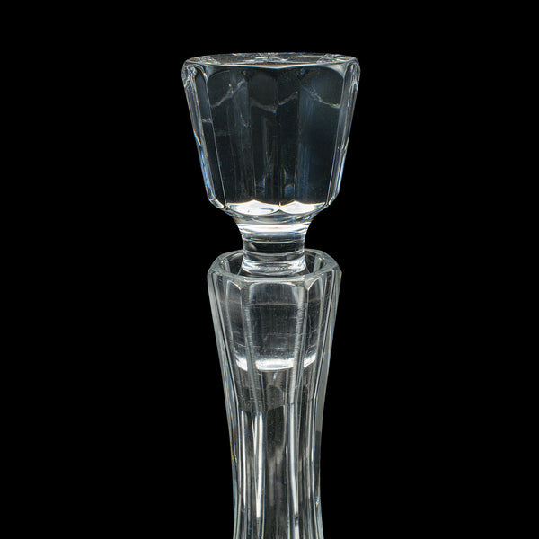 Vintage Merlot Decanter, English Cut Glass, Medium Body Wines, Mid Century, 1960