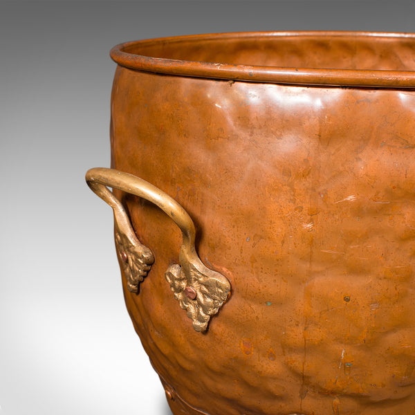 Antique Fireside Store, English, Handbeaten Copper, Coal Bin, Victorian, C.1900