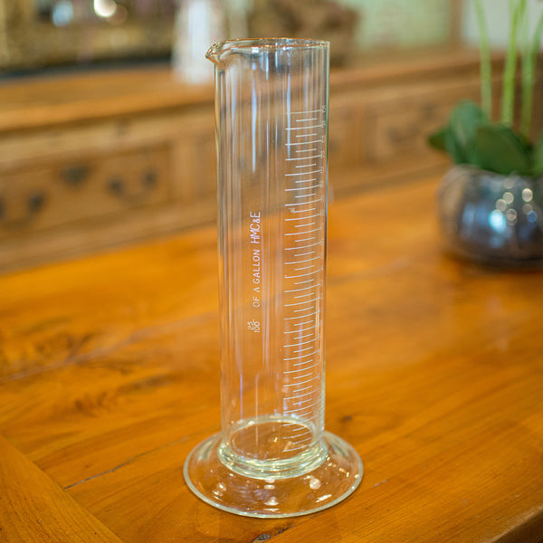 Pair of Antique Customs & Excise Measures, English, Etched Glass Beakers C.1920