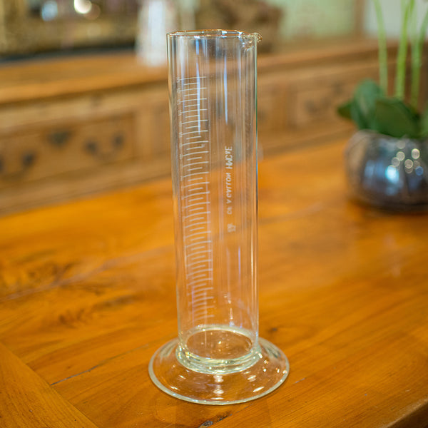 Pair of Antique Customs & Excise Measures, English, Etched Glass Beakers C.1920