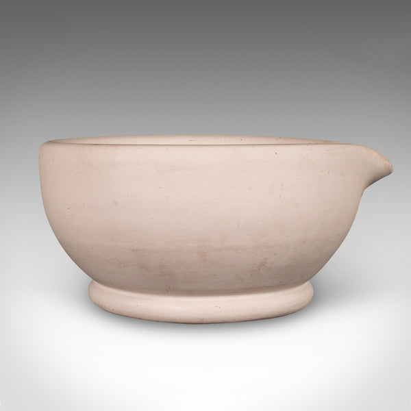 Large Antique Mortar & Pestle, English, Ceramic, Beech, Apothecary, Edwardian