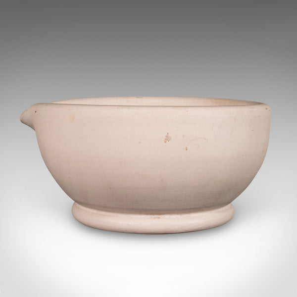 Large Antique Mortar & Pestle, English, Ceramic, Beech, Apothecary, Edwardian