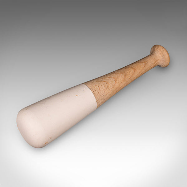 Large Antique Mortar & Pestle, English, Ceramic, Beech, Apothecary, Edwardian