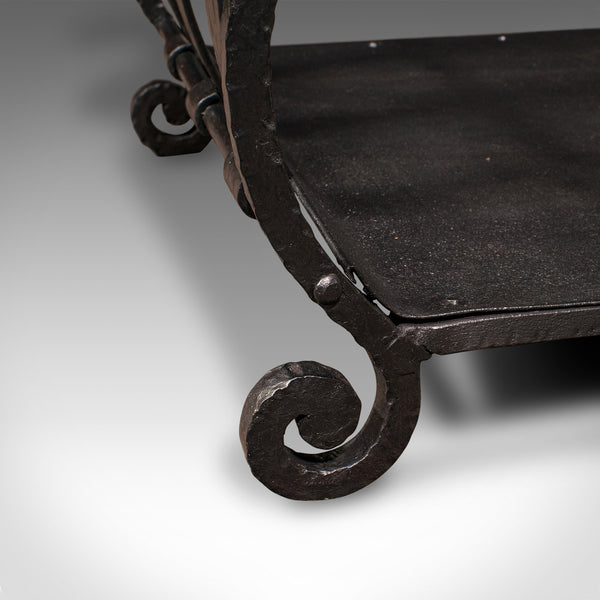 Antique Log Layer, English, Wrought Iron Fireside Fuel Keeper, Victorian, C.1850