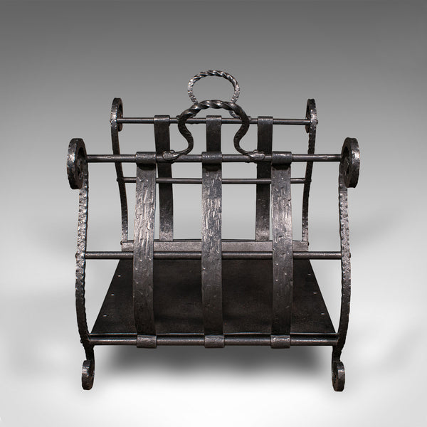 Antique Log Layer, English, Wrought Iron Fireside Fuel Keeper, Victorian, C.1850