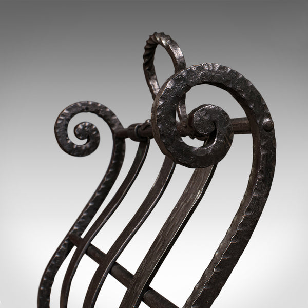 Antique Log Layer, English, Wrought Iron Fireside Fuel Keeper, Victorian, C.1850