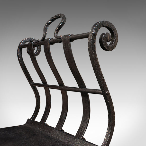 Antique Log Layer, English, Wrought Iron Fireside Fuel Keeper, Victorian, C.1850
