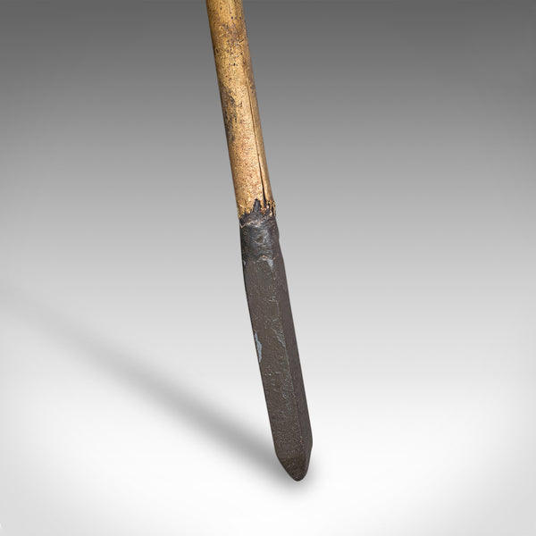 Antique Fire Tool Set, English, Brass, Shovel, Tongs, Poker, Victorian, C.1870
