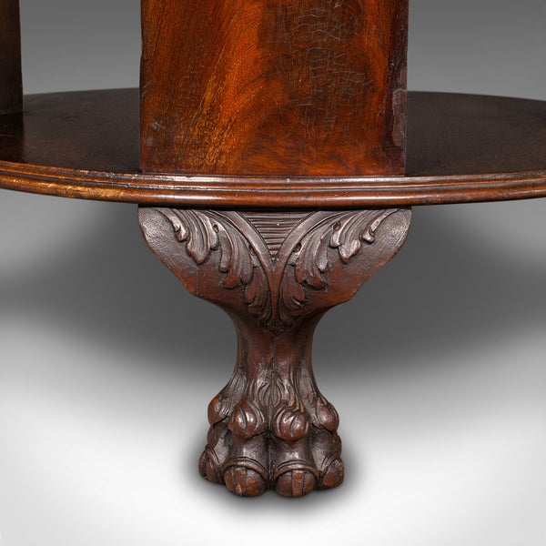 Antique Circular Bookcase, English, Centrepiece Library Table, Edwardian, C.1910