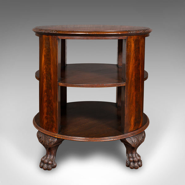 Antique Circular Bookcase, English, Centrepiece Library Table, Edwardian, C.1910