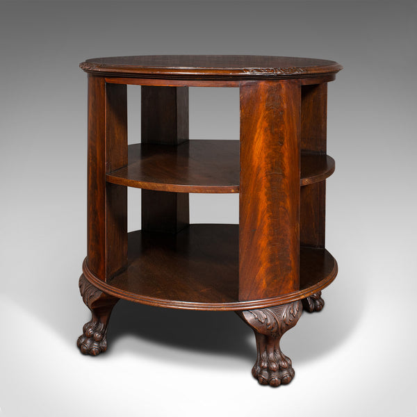Antique Circular Bookcase, English, Centrepiece Library Table, Edwardian, C.1910