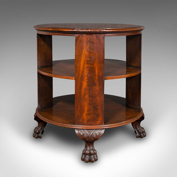 Antique Circular Bookcase, English, Centrepiece Library Table, Edwardian, C.1910