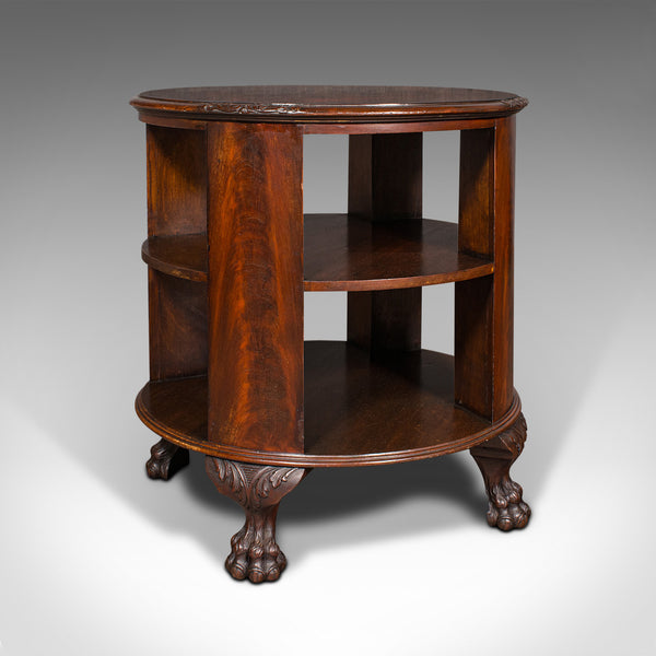 Antique Circular Bookcase, English, Centrepiece Library Table, Edwardian, C.1910