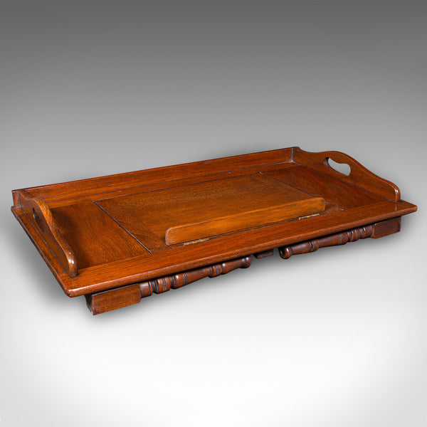 Antique Gentleman's Reading Tray, English, Walnut, Supper, Edwardian, C.1910