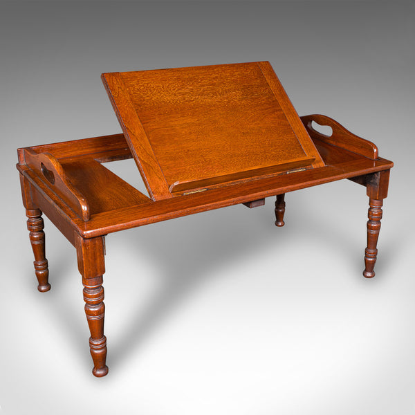 Antique Gentleman's Reading Tray, English, Walnut, Supper, Edwardian, C.1910