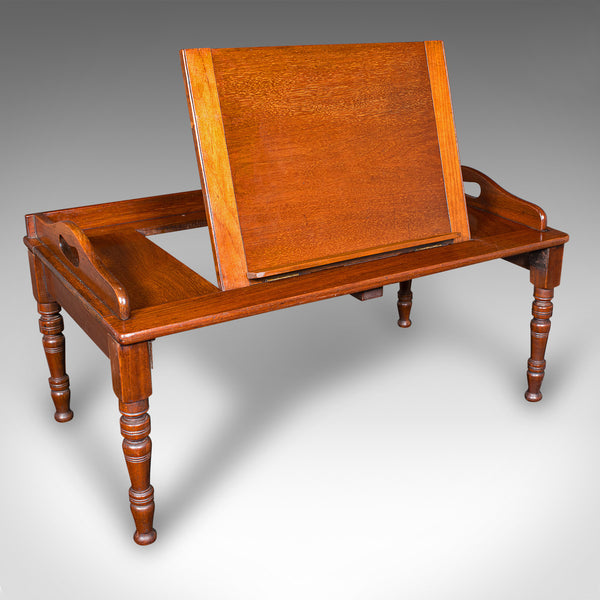Antique Gentleman's Reading Tray, English, Walnut, Supper, Edwardian, C.1910