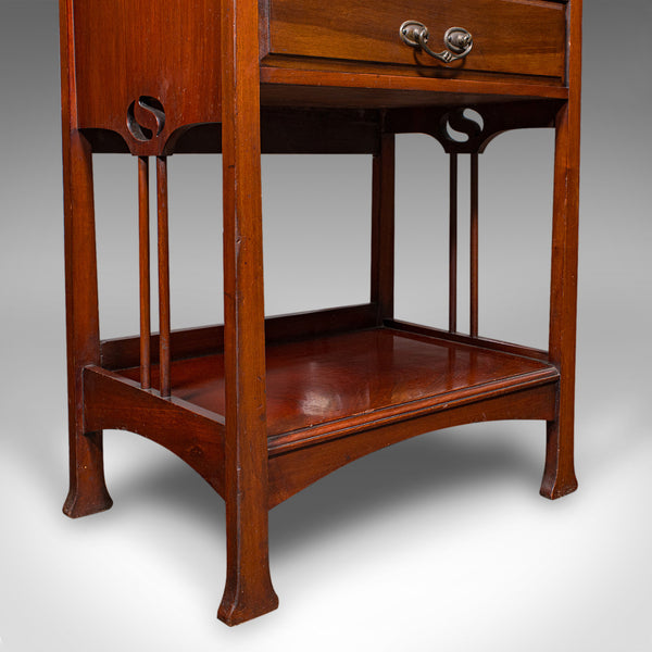 Antique Fall Front Music Cabinet, English, Art Nouveau, Victorian, After Liberty