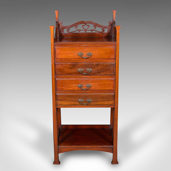 Antique Fall Front Music Cabinet, English, Art Nouveau, Victorian, After Liberty