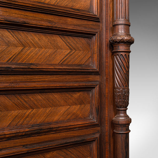 Antique Tallboy Correspondence Desk, French, Kingwood, Escritoire, Victorian