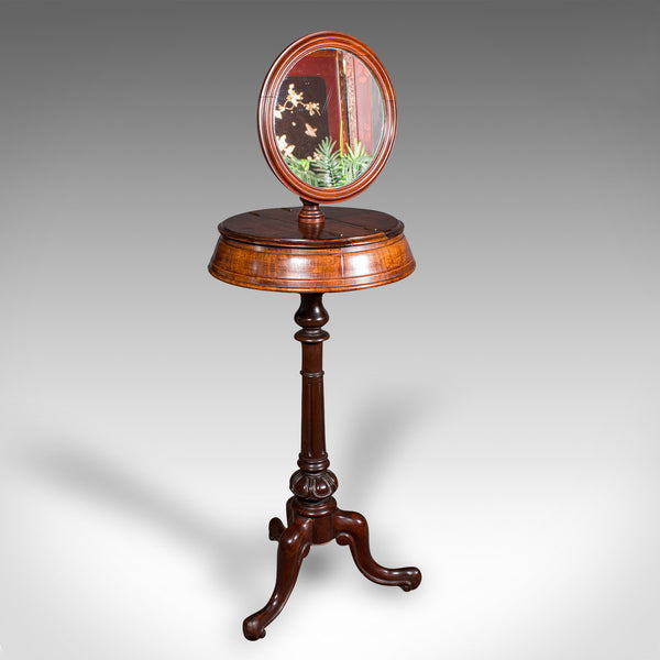 Antique Tripod Shaving Mirror, English, Vanity Grooming Stand, Victorian, C.1840