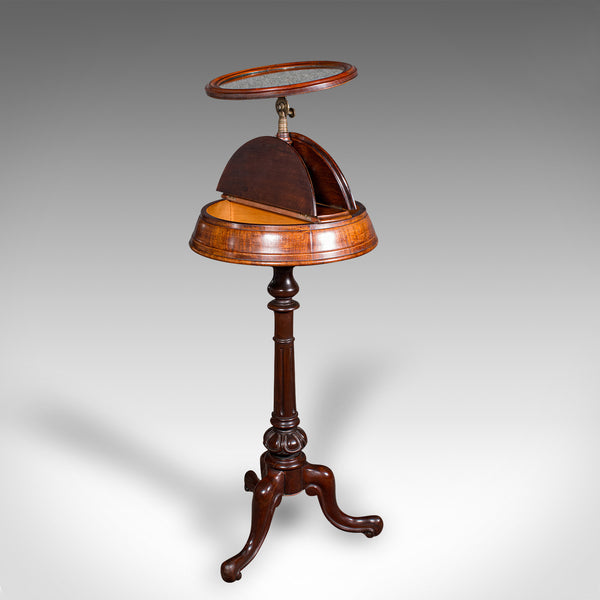Antique Tripod Shaving Mirror, English, Vanity Grooming Stand, Victorian, C.1840