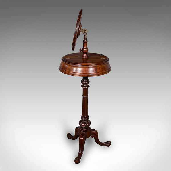 Antique Tripod Shaving Mirror, English, Vanity Grooming Stand, Victorian, C.1840