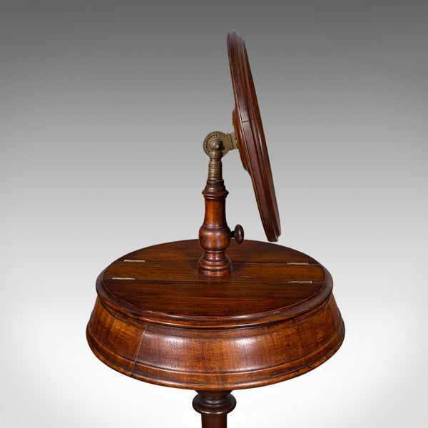Antique Tripod Shaving Mirror, English, Vanity Grooming Stand, Victorian, C.1840
