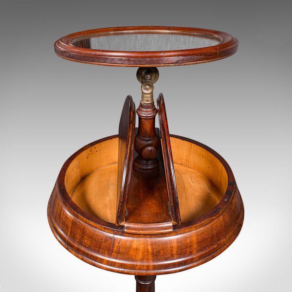 Antique Tripod Shaving Mirror, English, Vanity Grooming Stand, Victorian, C.1840
